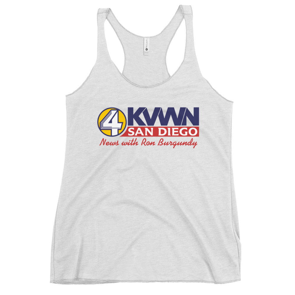 KVWN San Diego News Team Ladies Tri-blend Racerback Tank Top
