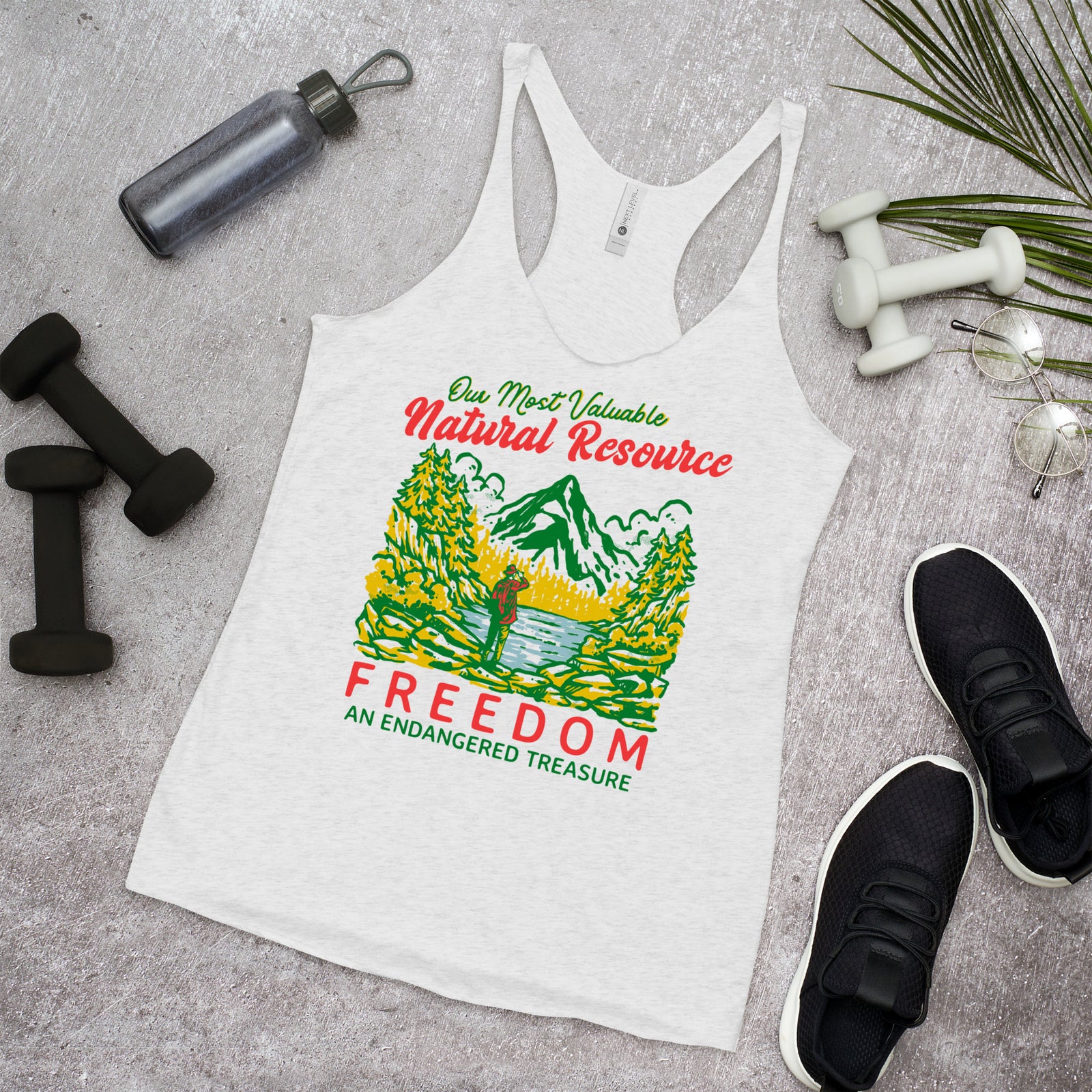 Our Most Valuable Natural Resource Freedom Women's Racerback Tank