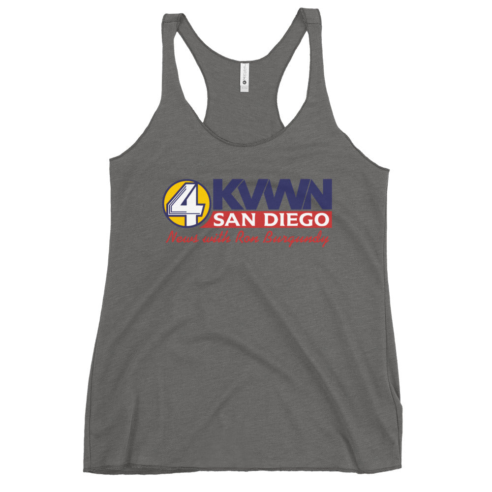 KVWN San Diego News Team Ladies Tri-blend Racerback Tank Top