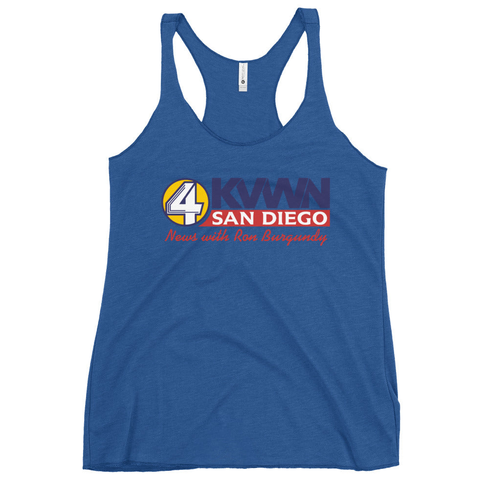 KVWN San Diego News Team Ladies Tri-blend Racerback Tank Top