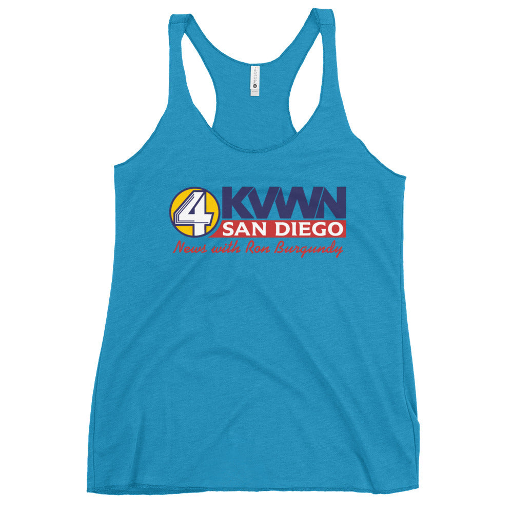 KVWN San Diego News Team Ladies Tri-blend Racerback Tank Top