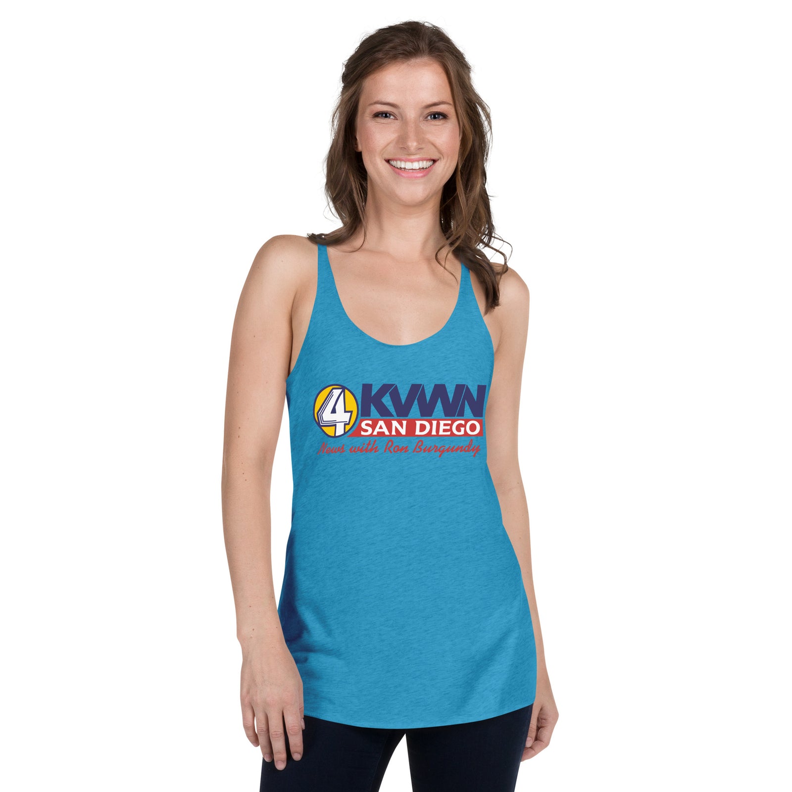 KVWN San Diego News Team Ladies Tri-blend Racerback Tank Top