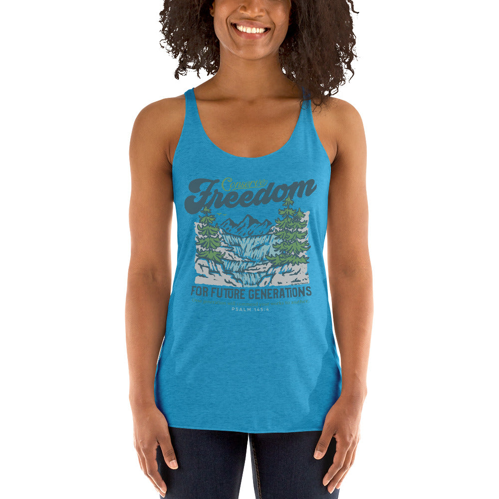 Conserve Freedom for Future Generations Women's Racerback Tank