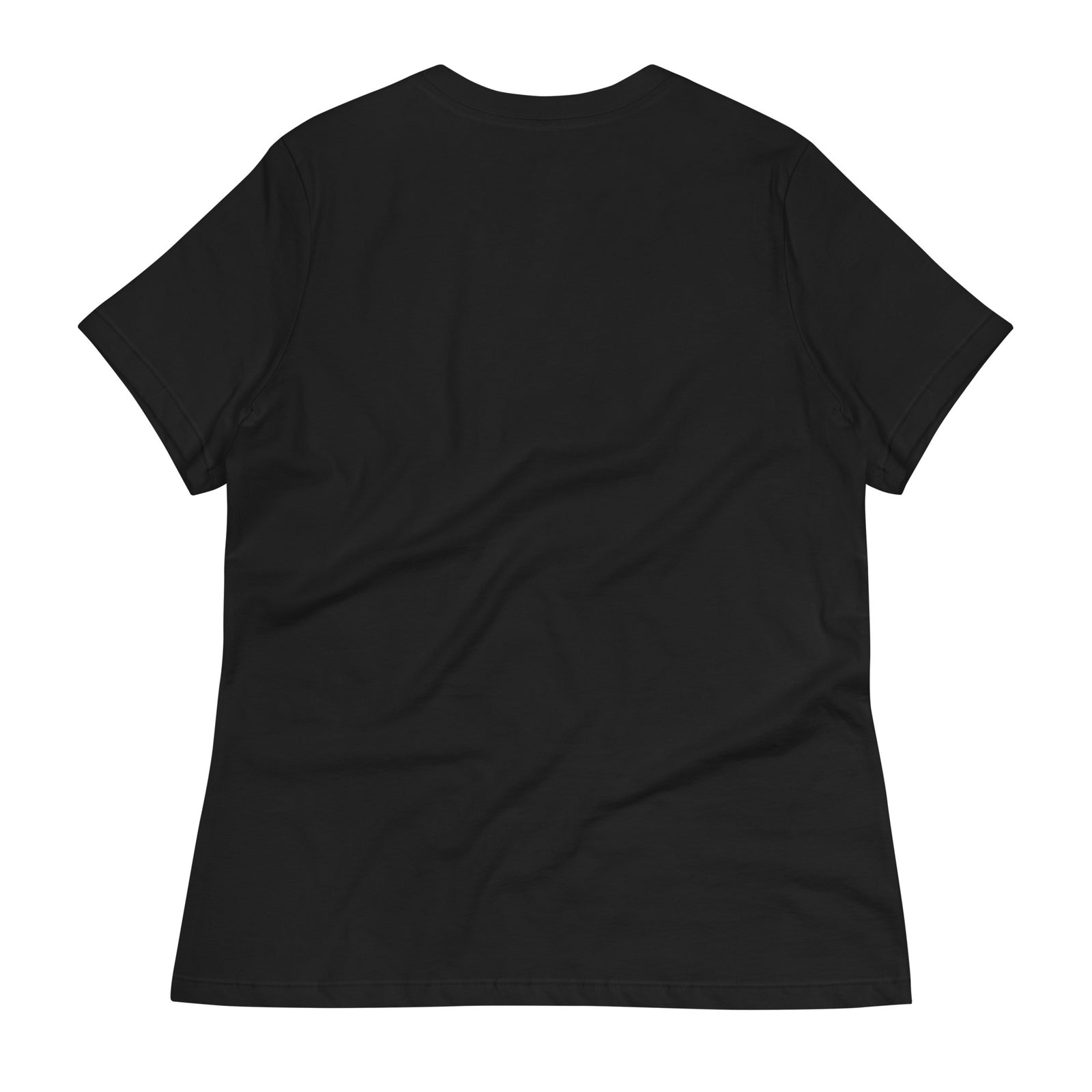 Plain back of the black women's relaxed-fit T-shirt