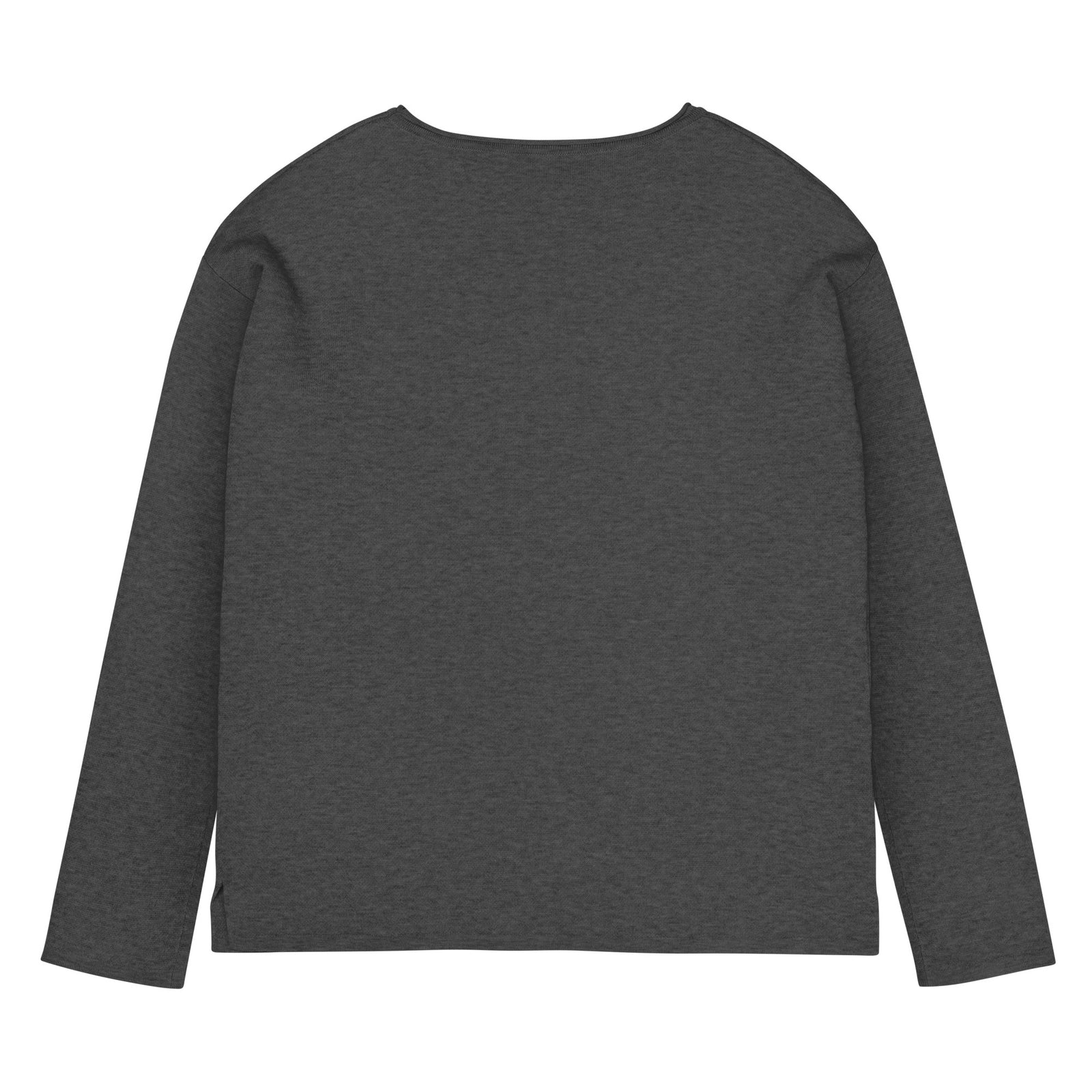 Everything Hurts and I'm Dying women's knit sweater, charcoal gray, back view, plain