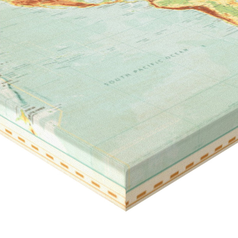 Vintage World Map Hand Stretched Canvas