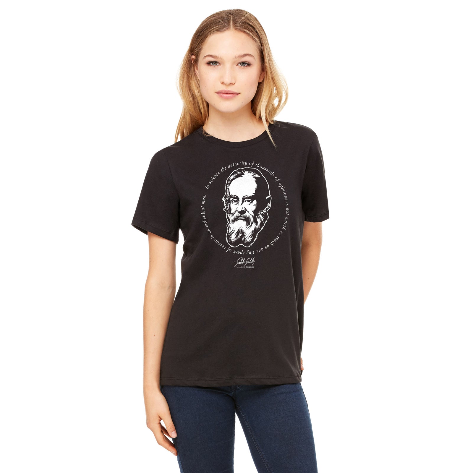 Galileo Galilei Science Quote Ladies T-Shirt