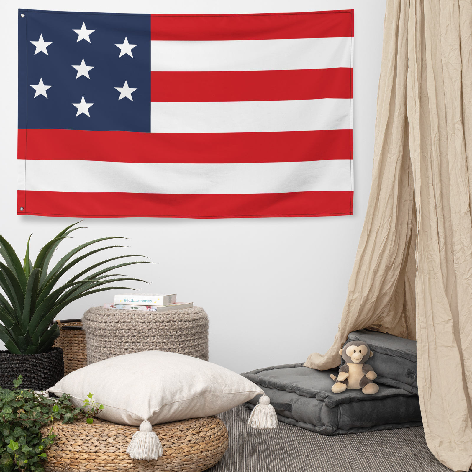 Whiskey Rebellion 7 Stars 7 Bars Wall Flag