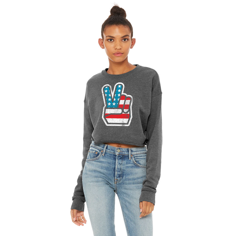 American Peace Sponge Fleece Crop Sweatshirt