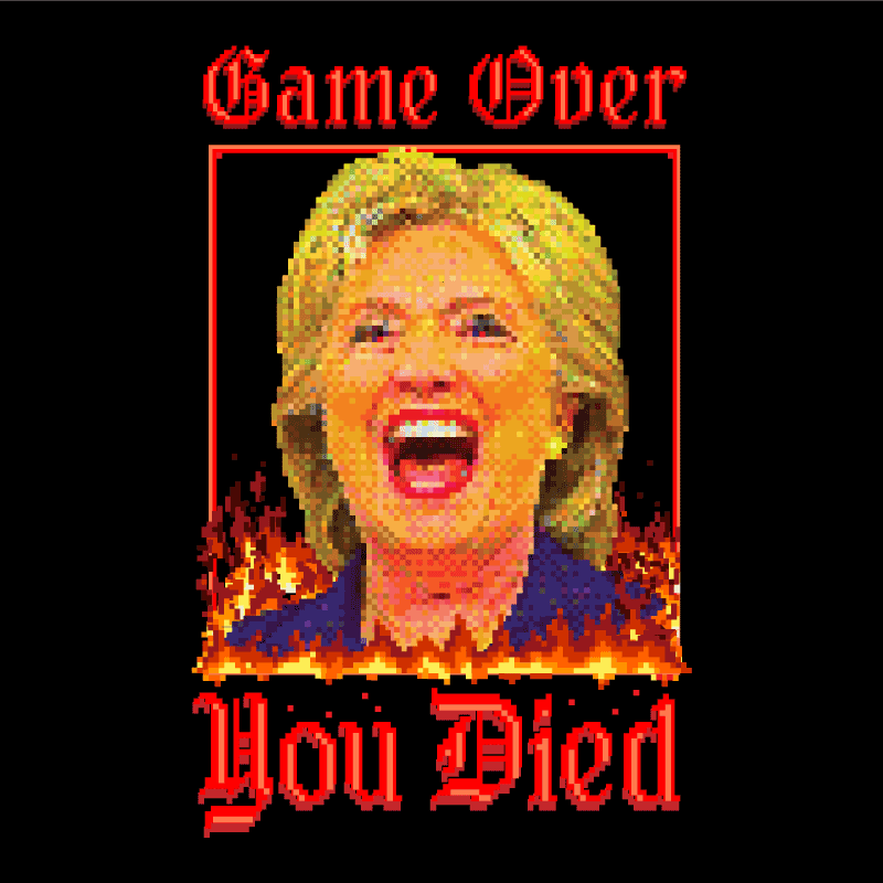 Game Over You Died Hillary 8-Bit Pixel Art T-Shirt