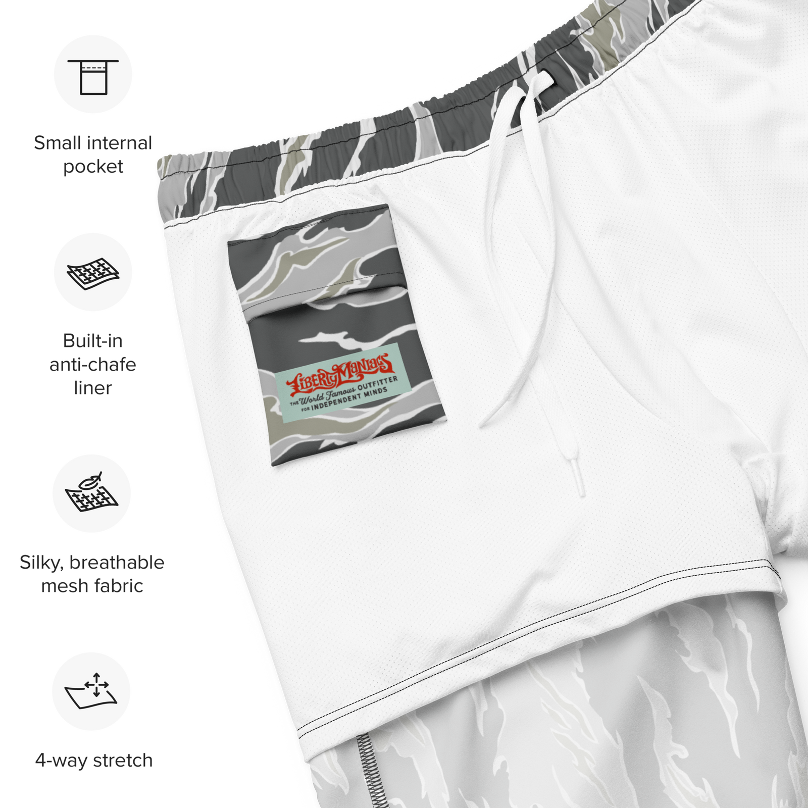 Drab Tiger Stripe Camo Men's Swim Trunks