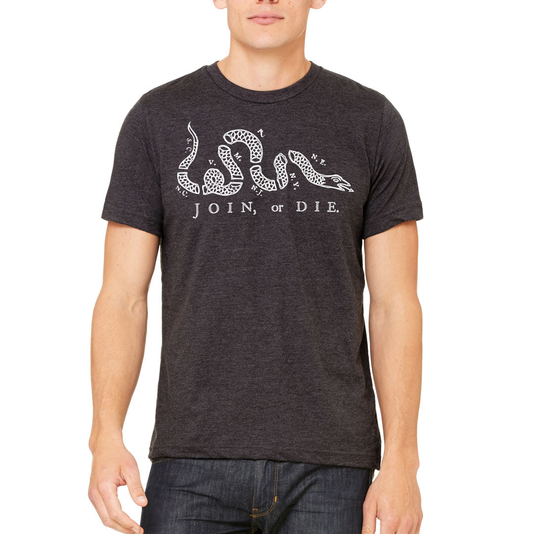 Join or Die Ben Franklin Rattlesnake Graphic T-Shirt