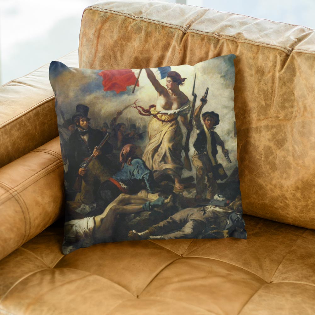 Liberty Leading the People Eugène Delacroix Throw Pillow