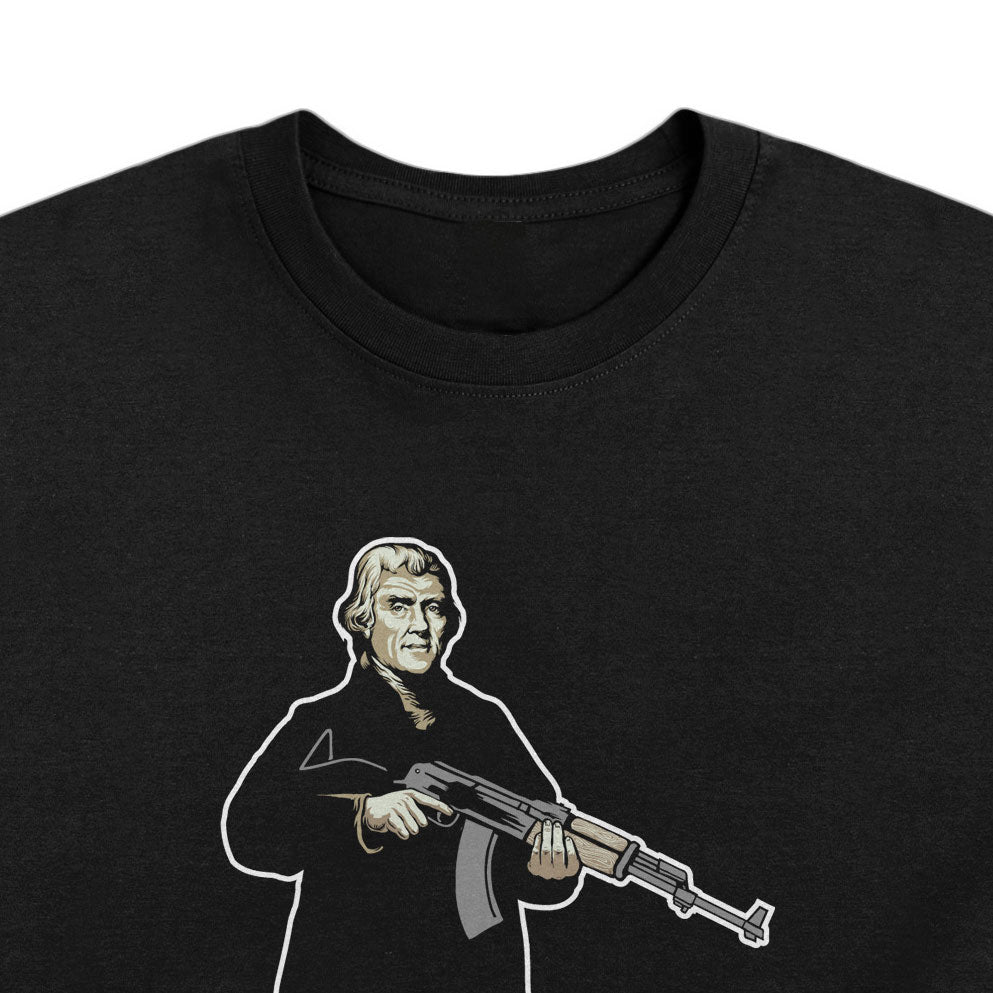Thomas Jefferson Holding an AK47 Heavyweight Graphic T-Shirt