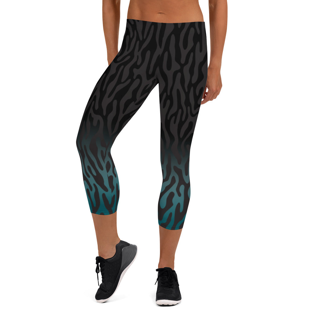Teal Mernbrook Capri Leggings