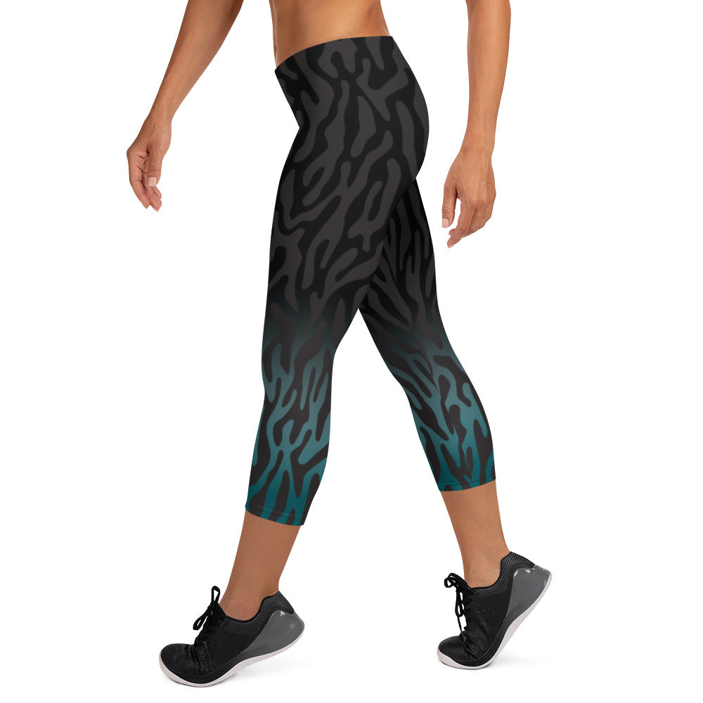 Teal Mernbrook Capri Leggings