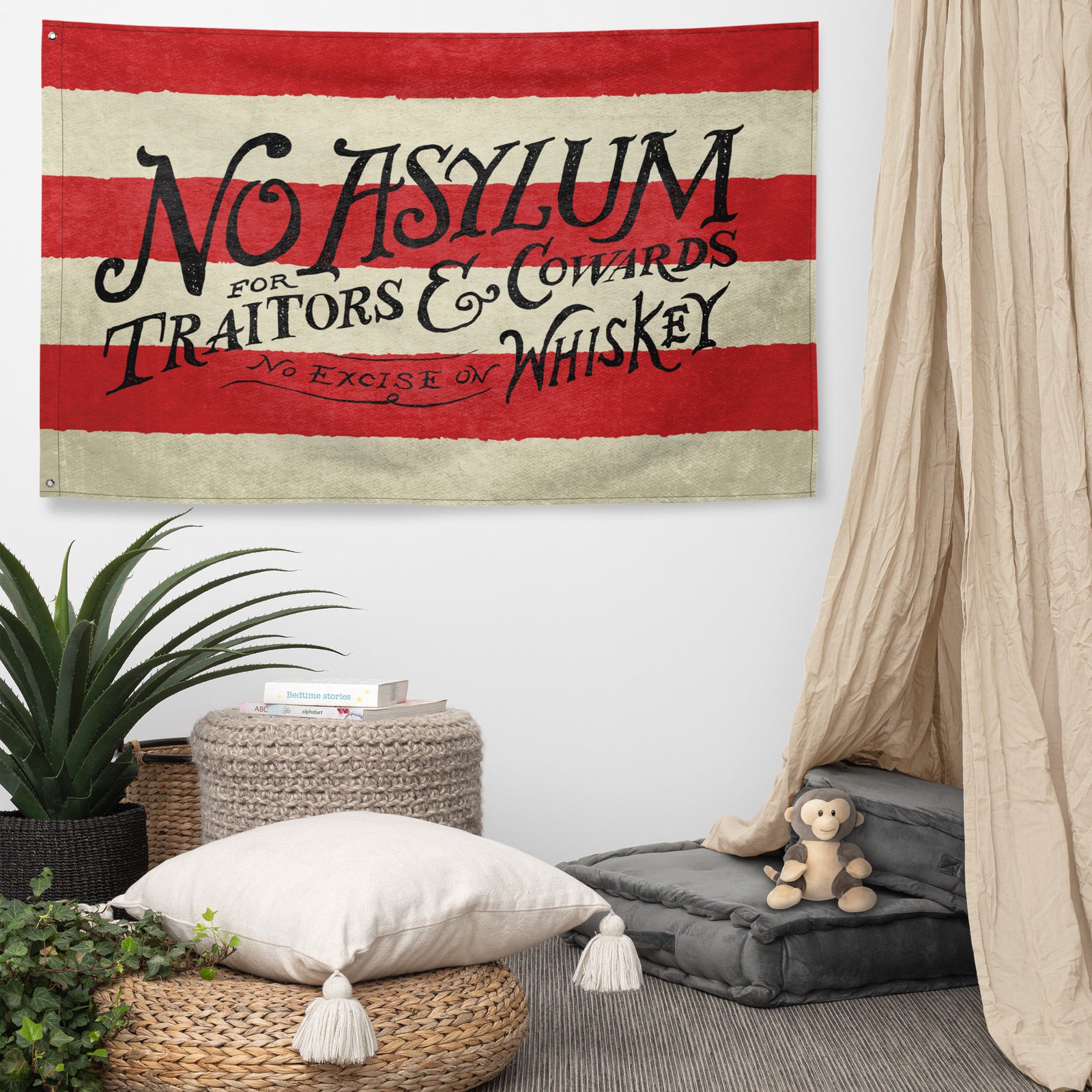 Whiskey Rebellion No Asylum Wall Flag