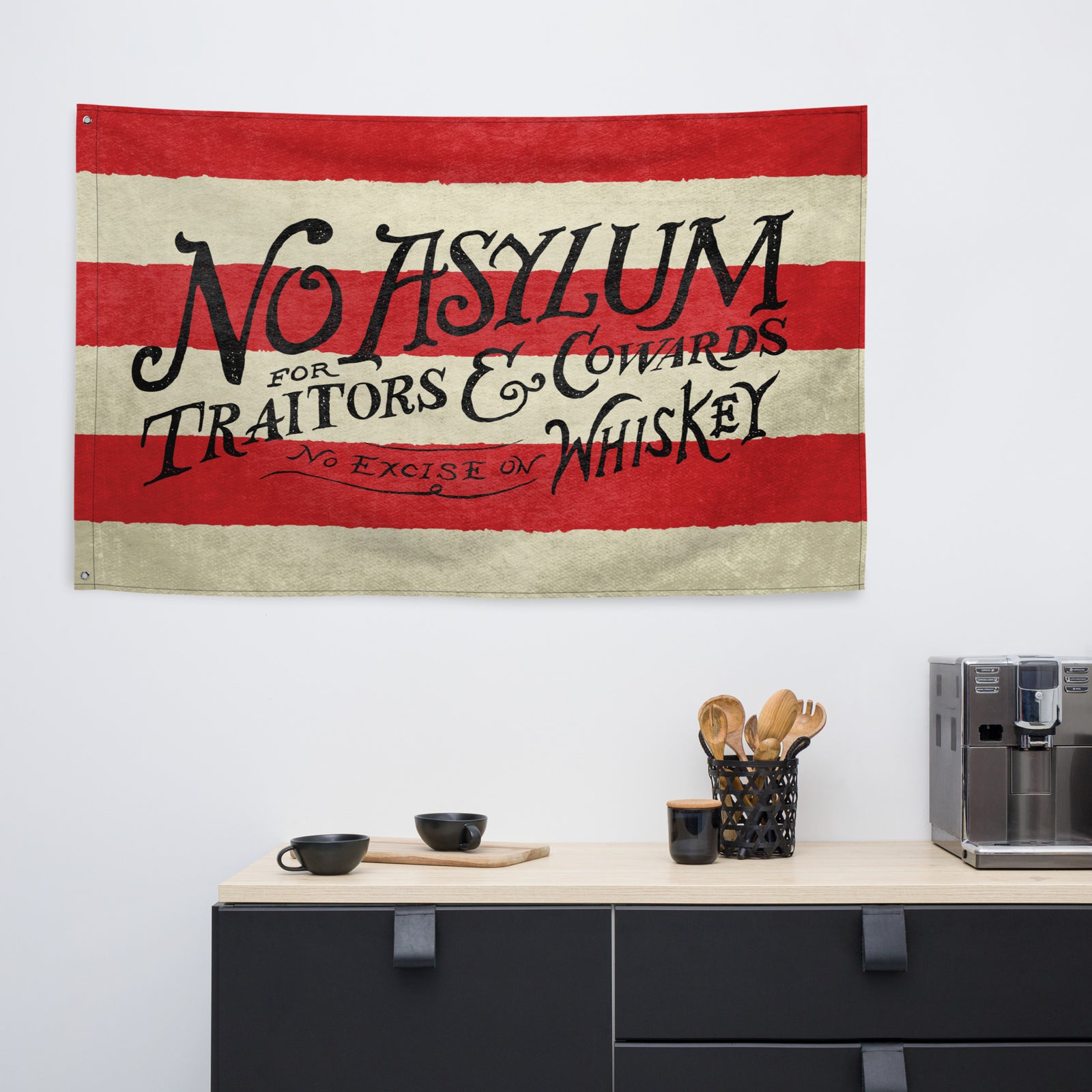 Whiskey Rebellion No Asylum Wall Flag