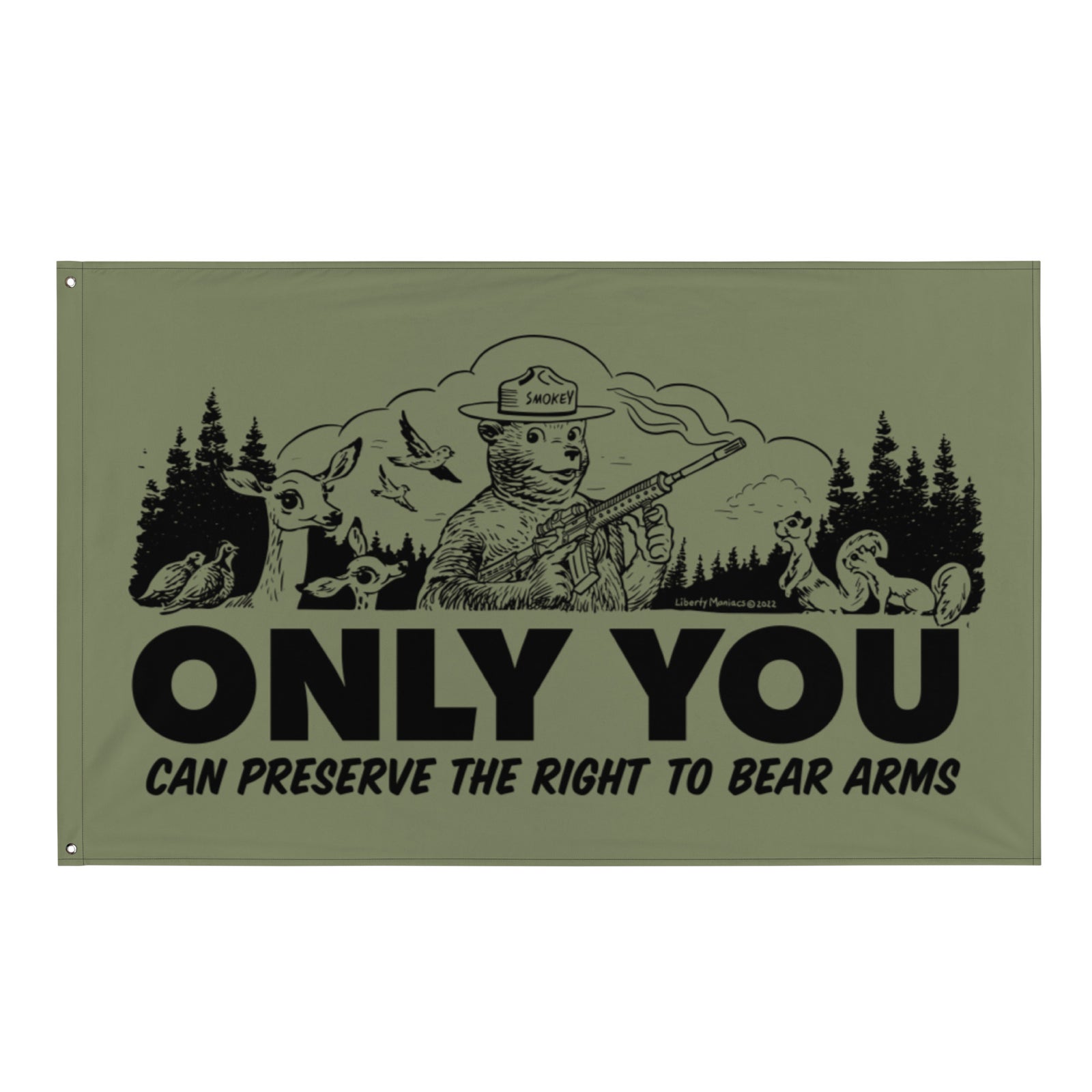 Only You Can Preserve the Right to Bear Arms Smokey Flag