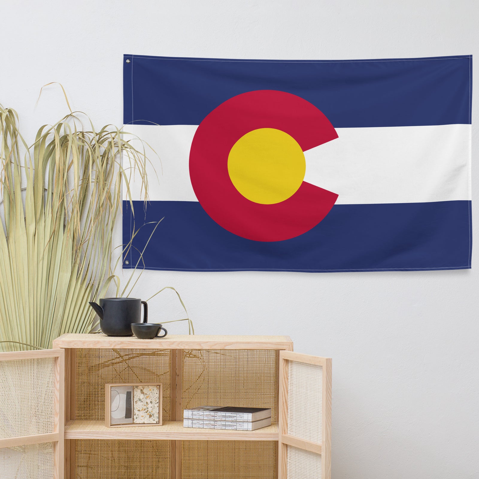 Colorado State wall flag product photo showing one-sided polyester print