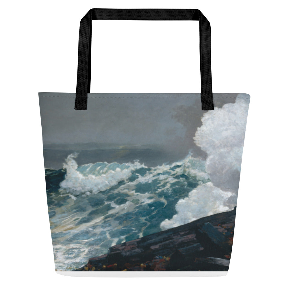 Northeaster Winslow Homer Large Art Beach Bag