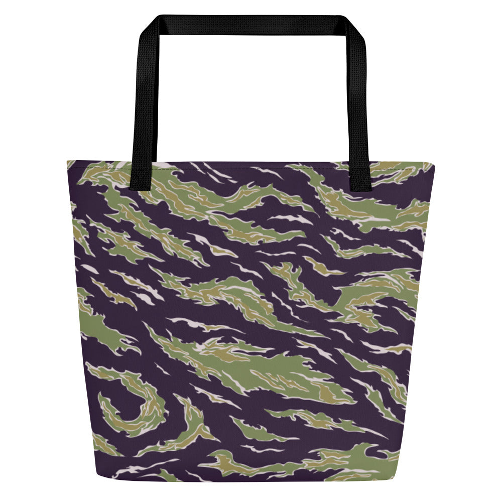 Tiger Stripe Jungle Camouflage Large Beach Bag