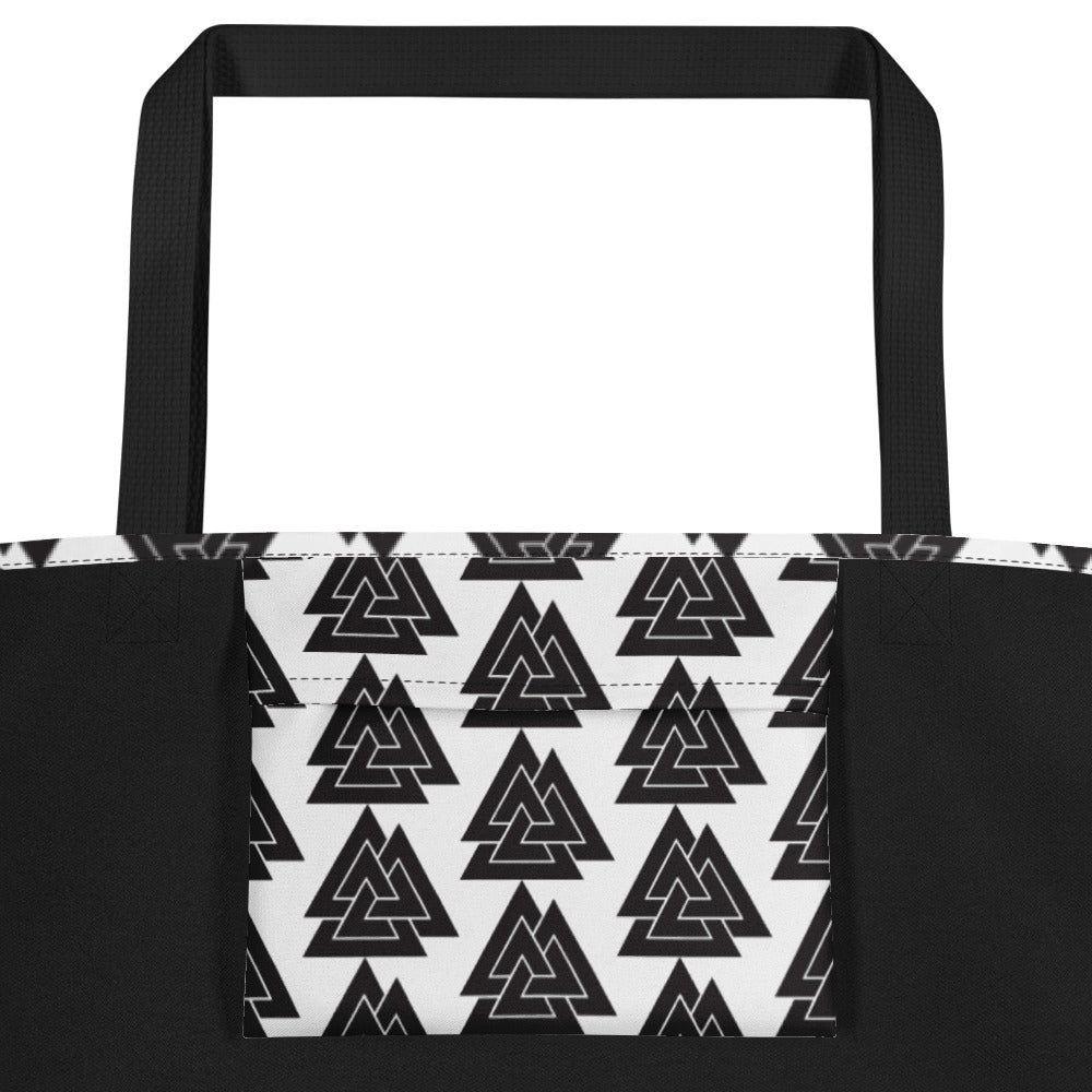Valknut Pattern Large Beach Bag