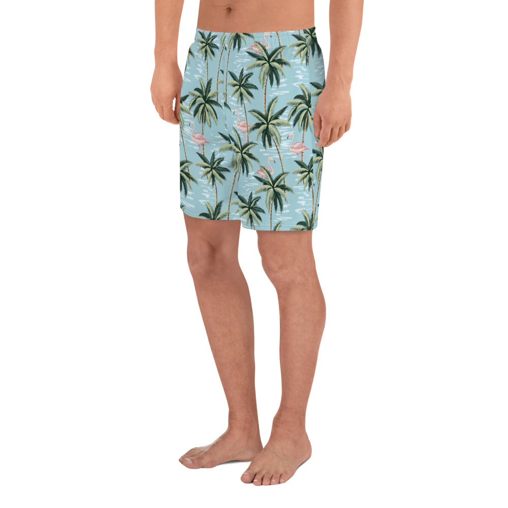 Funky Flamingo Men's Athletic Long Shorts