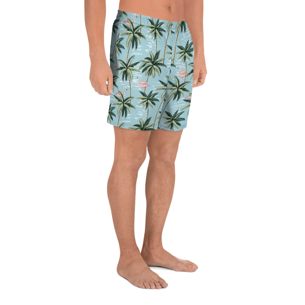 Funky Flamingo Men's Athletic Long Shorts