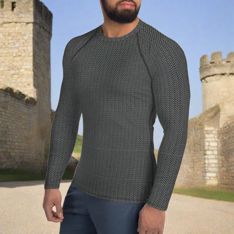Chainmail Pattern Liberty Maniacs Men's Rash Guard