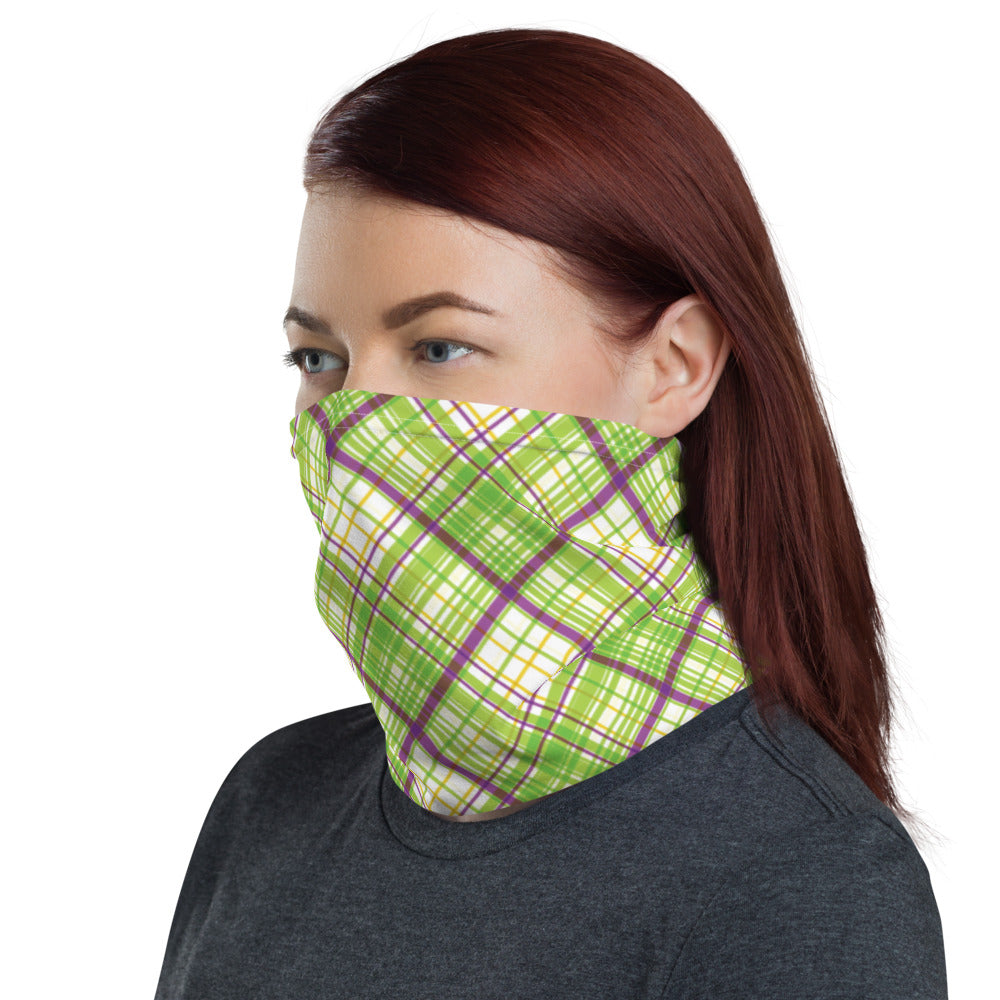 Green Plaid Neck Gaiter