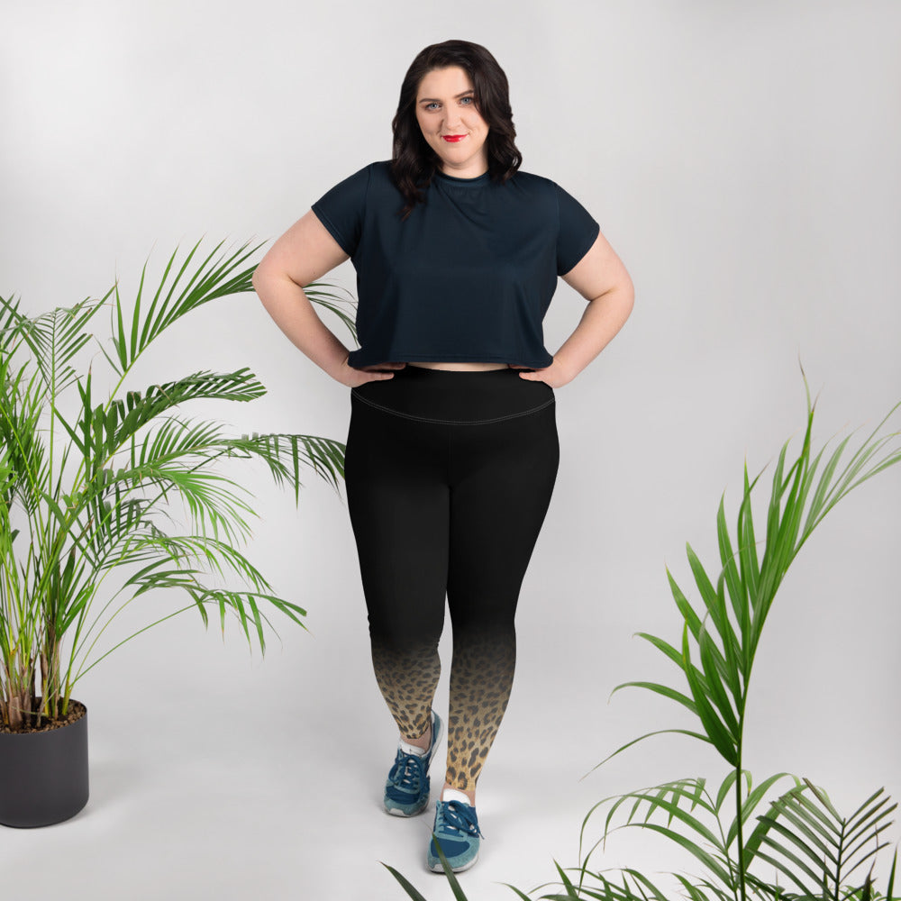 Shadow Leopard Print Plus Size Leggings