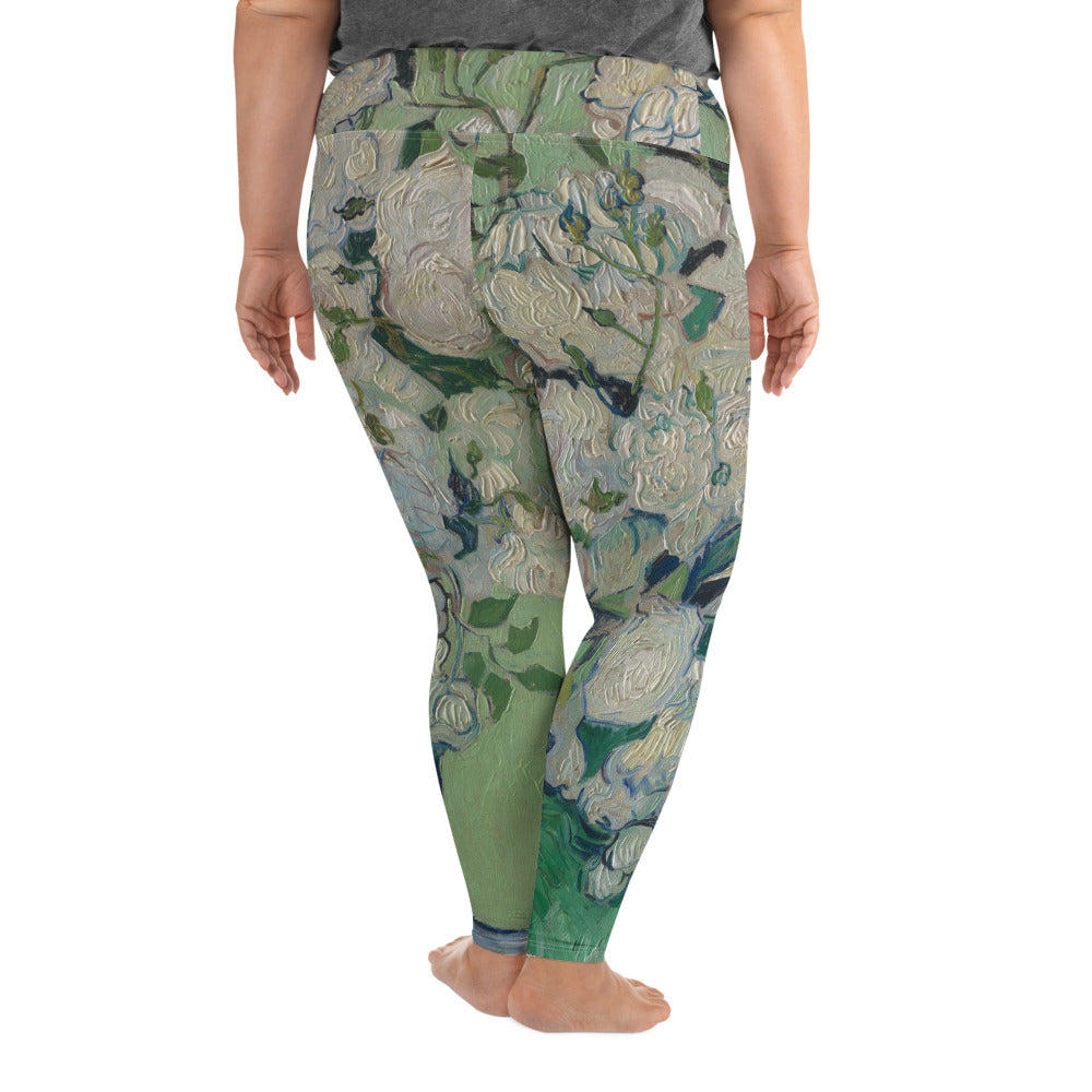 Vincent Van Gogh Roses Fine Art Plus Size Leggings