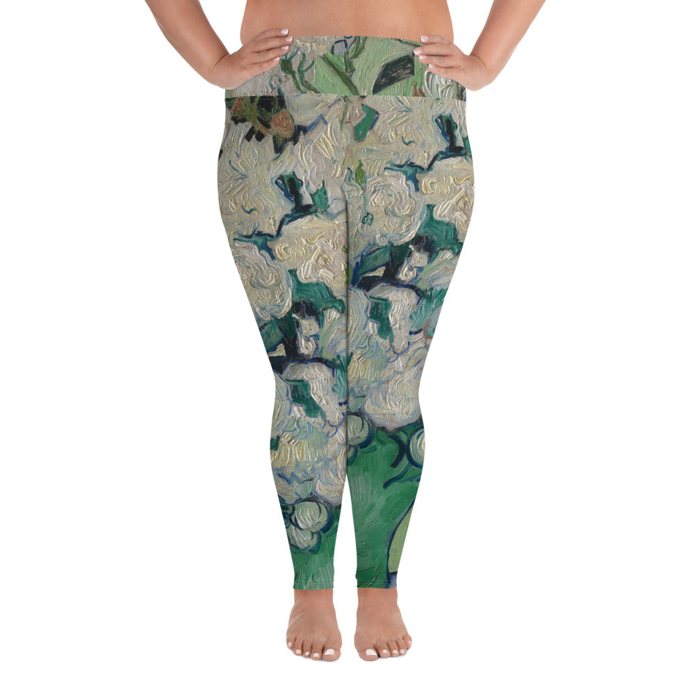 Vincent Van Gogh Roses Fine Art Plus Size Leggings