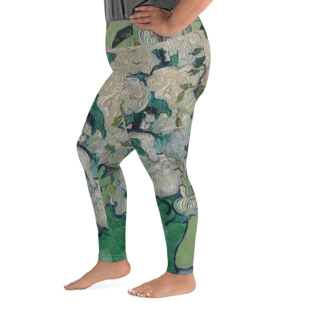 Vincent Van Gogh Roses Fine Art Plus Size Leggings