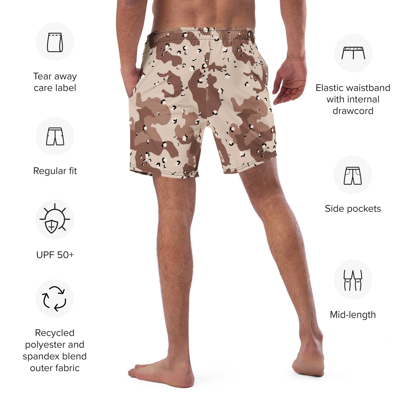 DCU Desert Camo Men's Swim Trunks