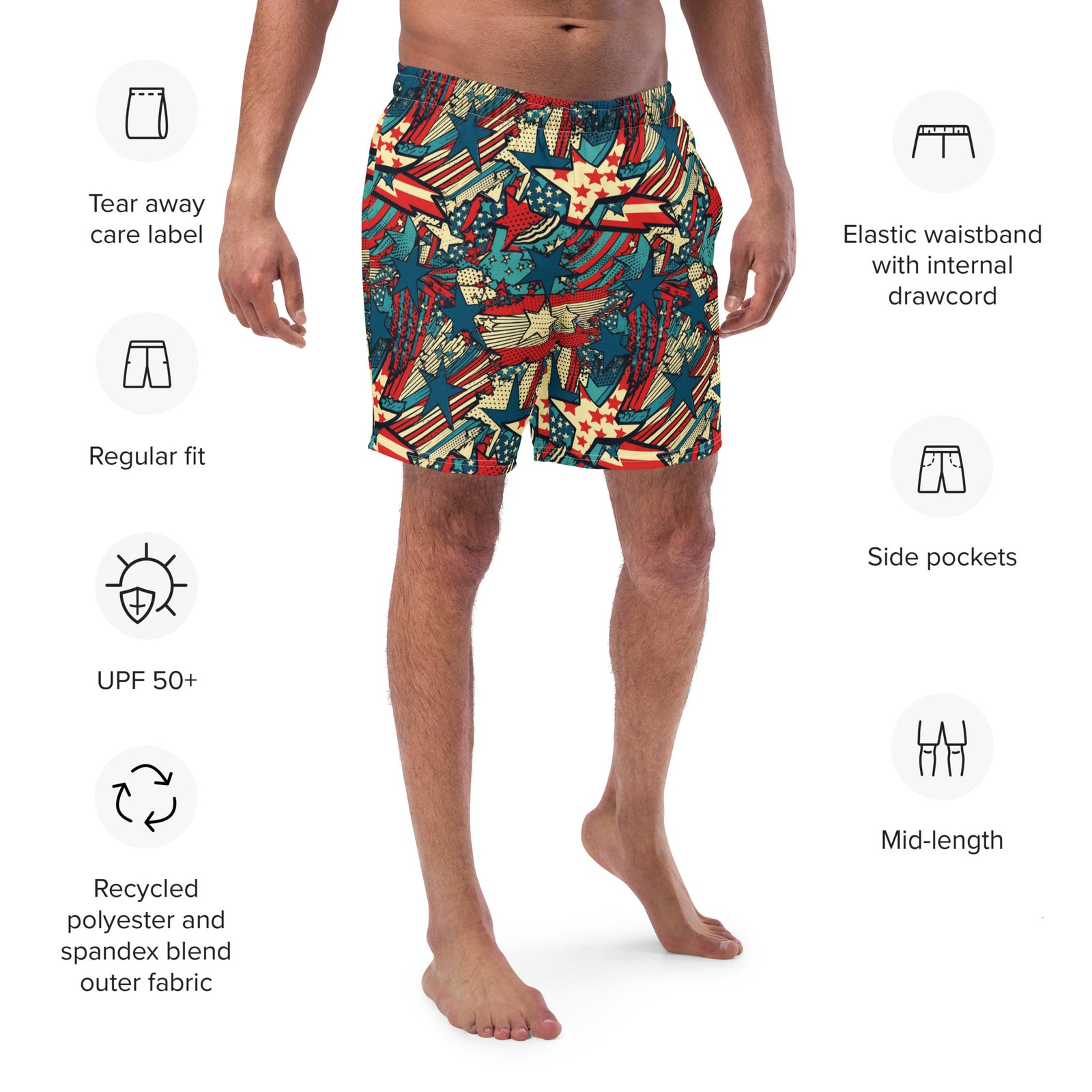 USA Splash Men's Swim Trunks