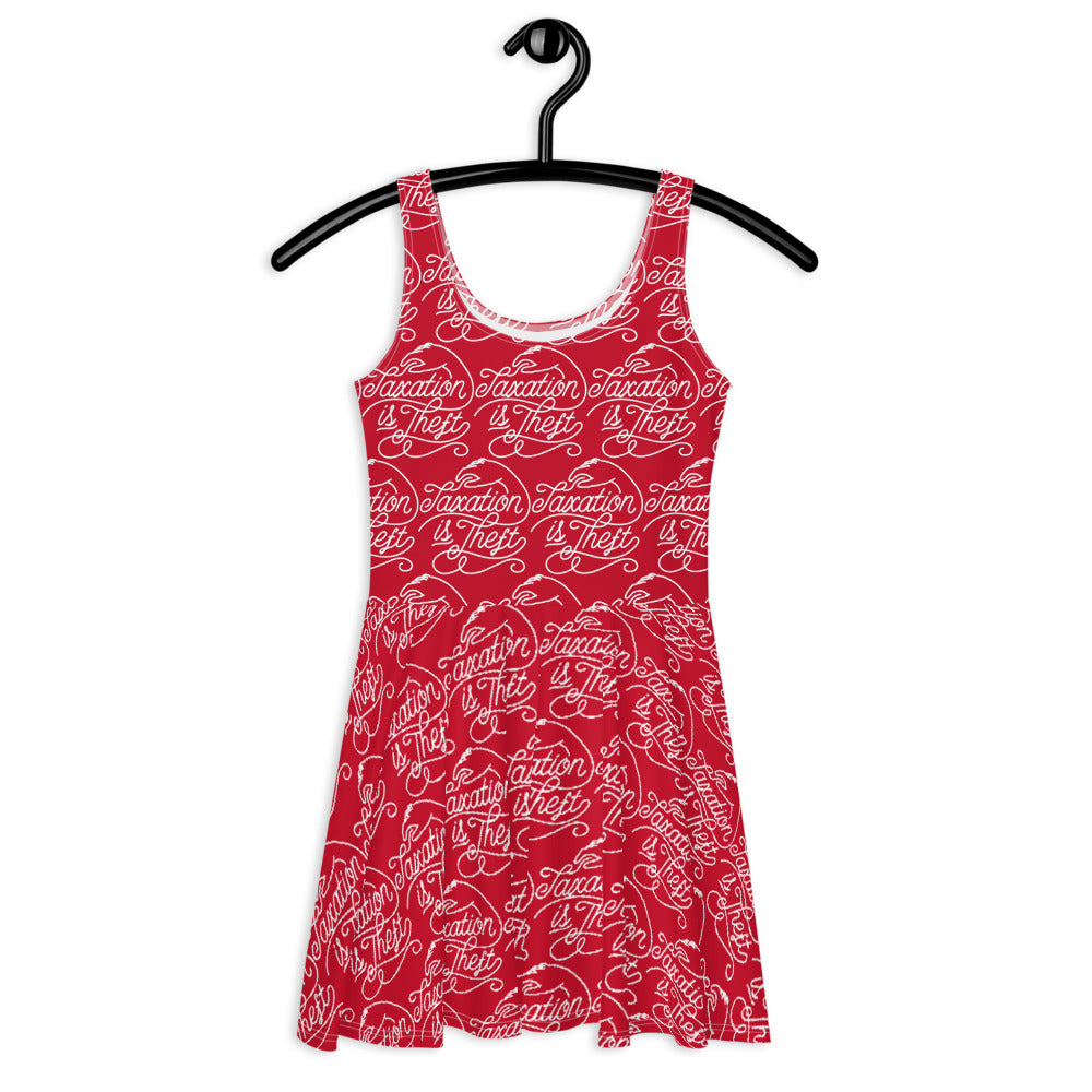 Taxation is Theft Red Skater Dress