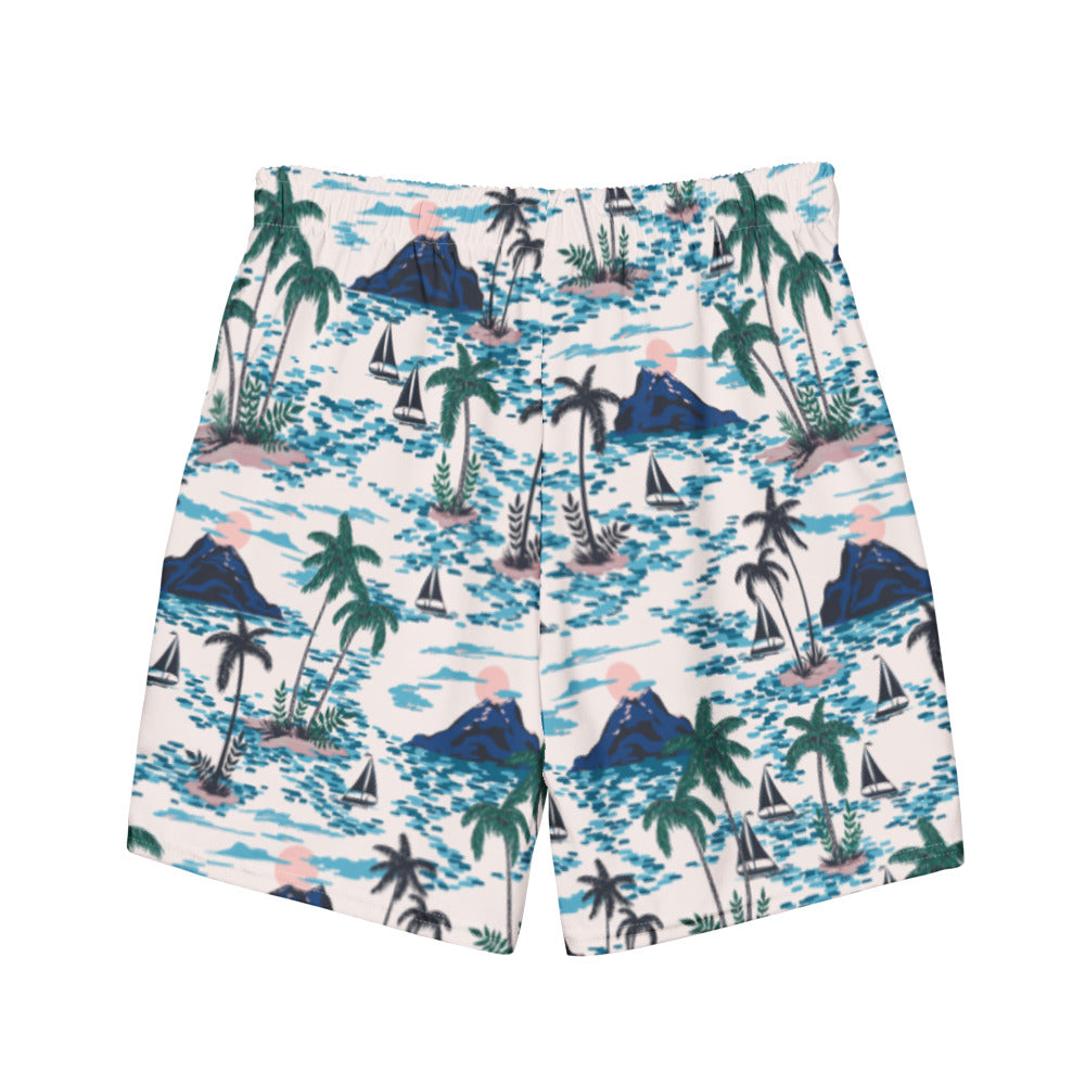 Midcentury Maniacs Hawaiian Men's swim trunks