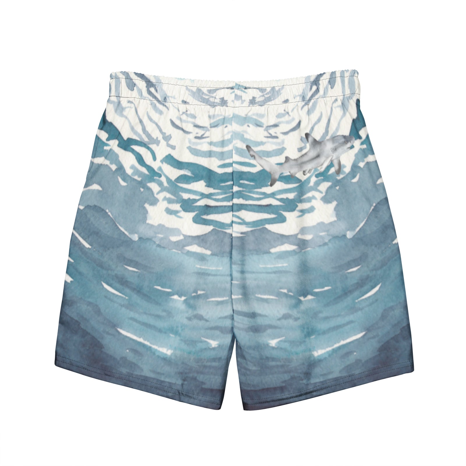 Watercolor Lagoon Men's Swim Trunks
