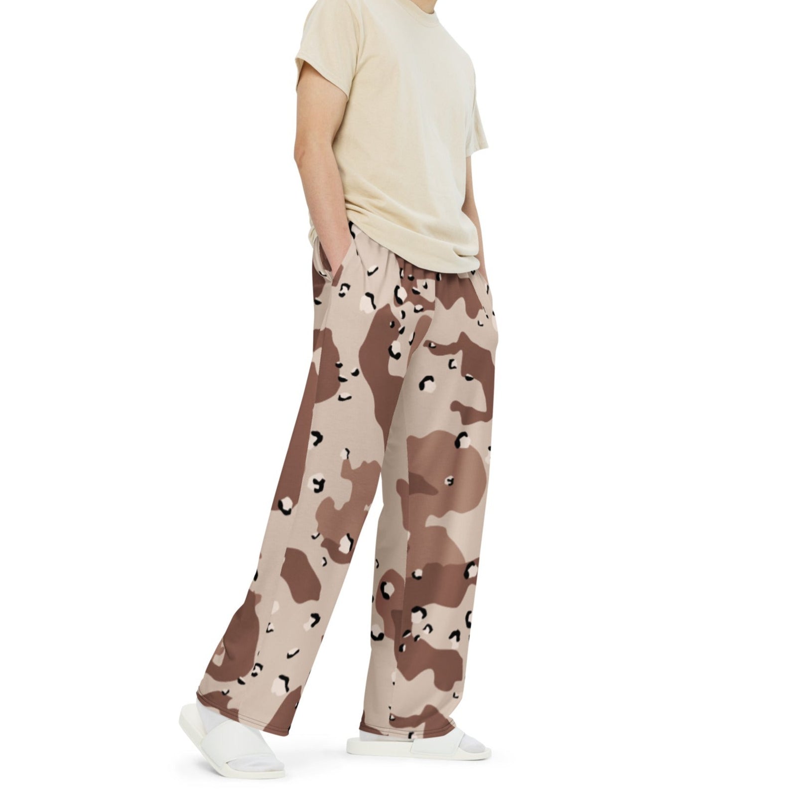 Desert Camouflage Wide-Leg Joggers