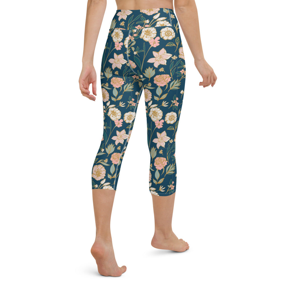 Calm Garden Yoga Capri Leggings