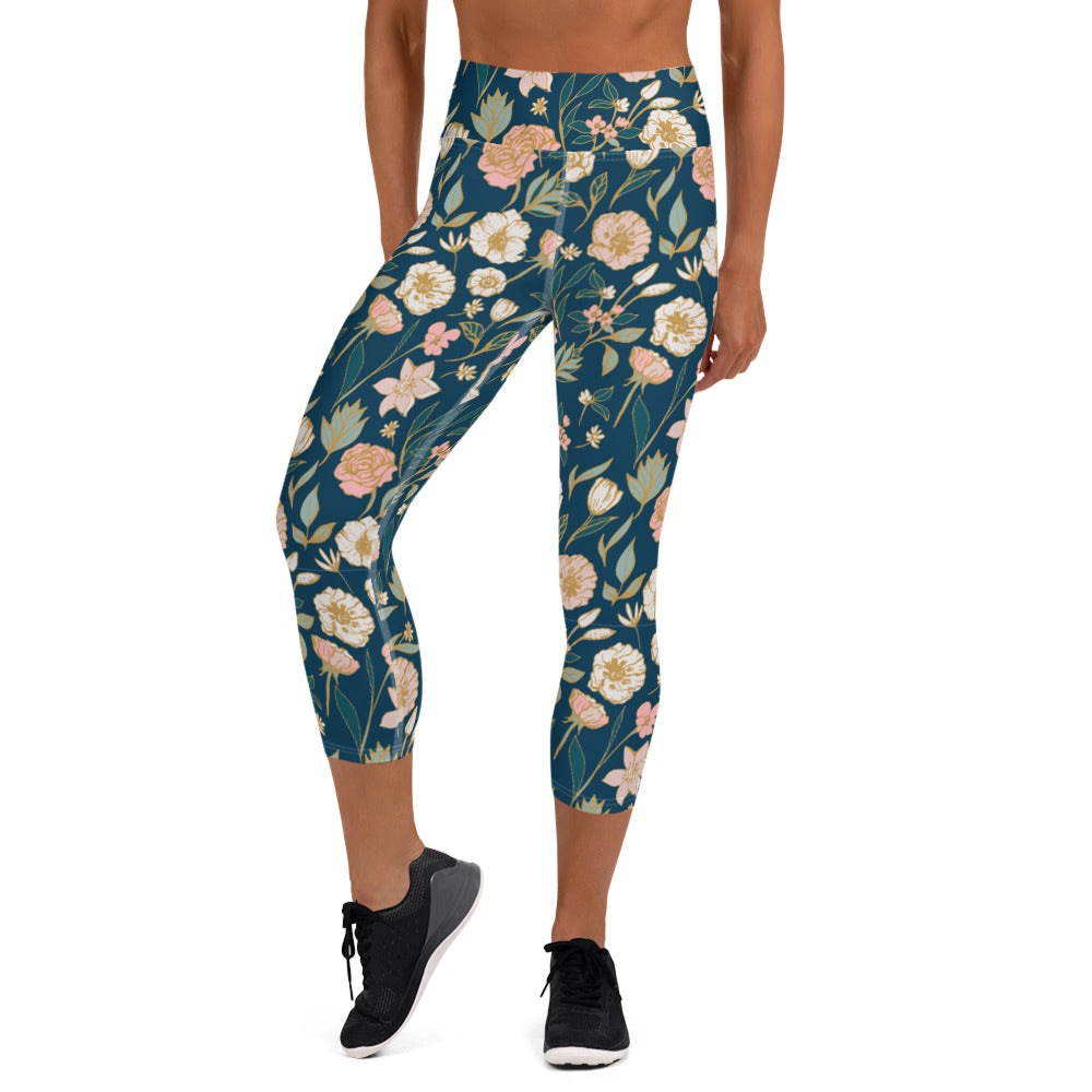 Calm Garden Yoga Capri Leggings