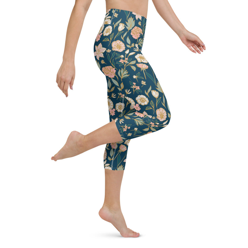 Calm Garden Yoga Capri Leggings