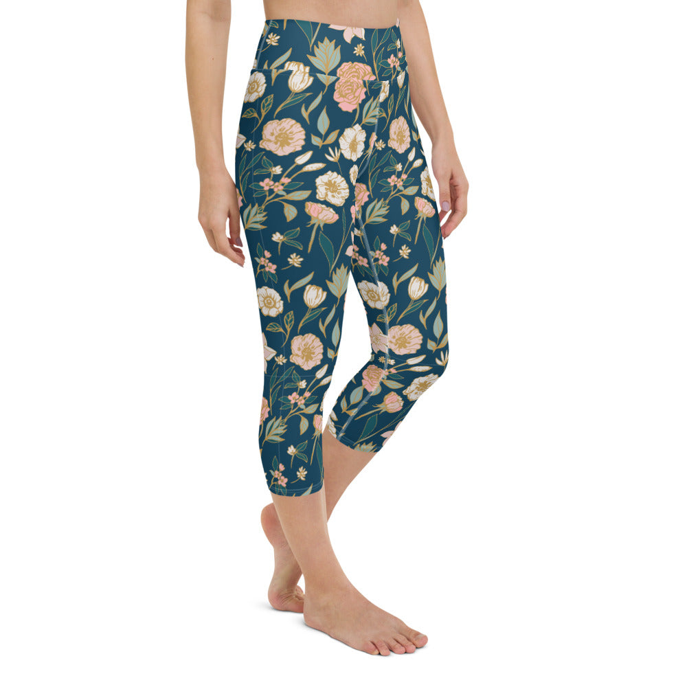 Calm Garden Yoga Capri Leggings