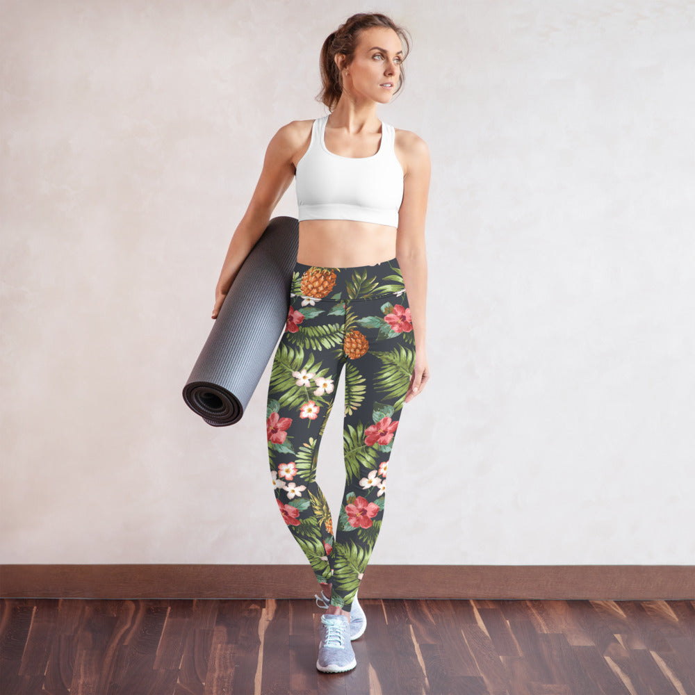 Hawaiian Print Yoga Leggings