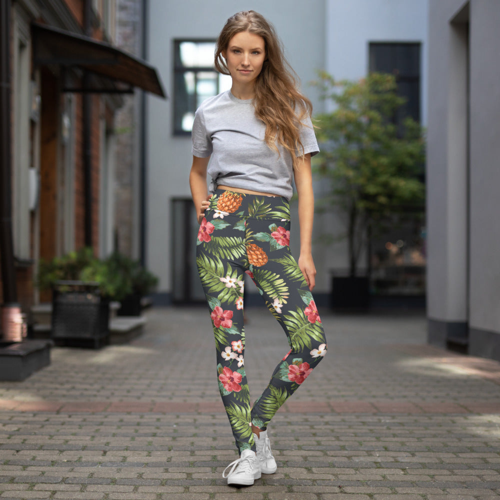Hawaiian Print Yoga Leggings