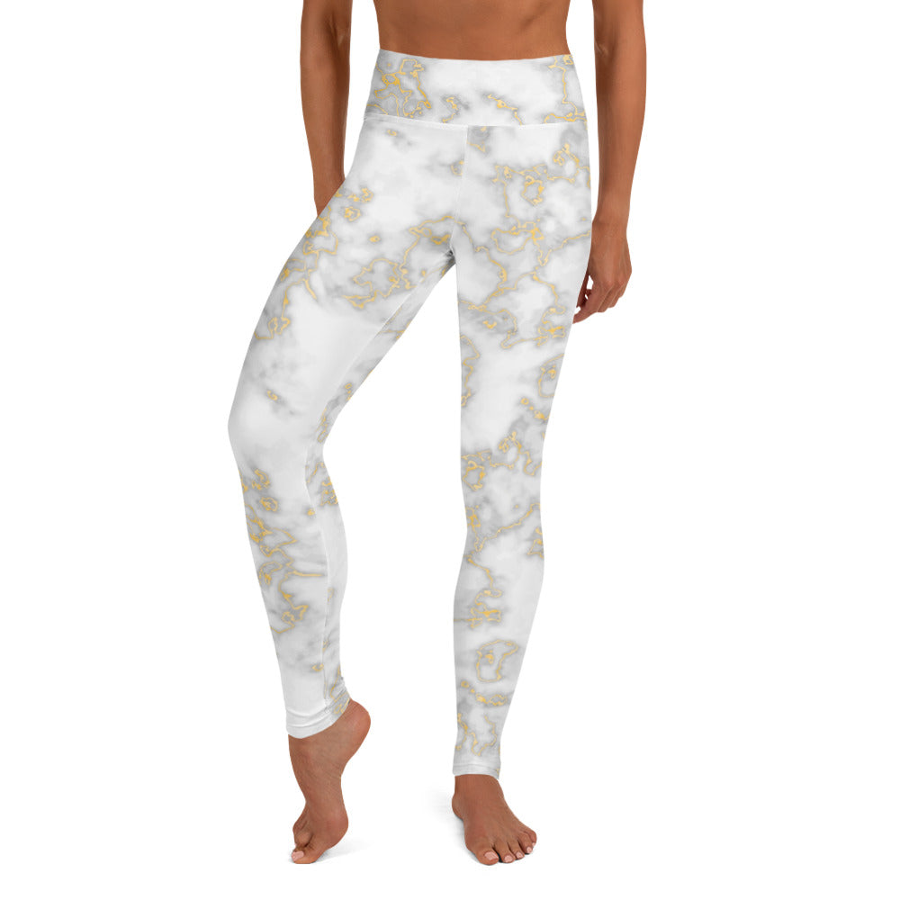 Gold Marble Yoga Leggings