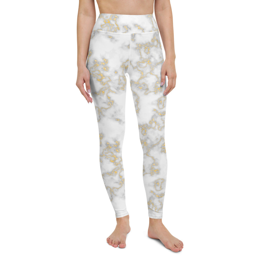 Gold Marble Yoga Leggings