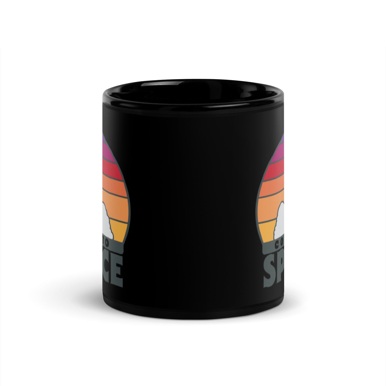 Come To Space Black Glossy Mug